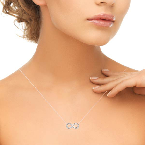 Infinity Pave Diamond Pendant Rose Gold