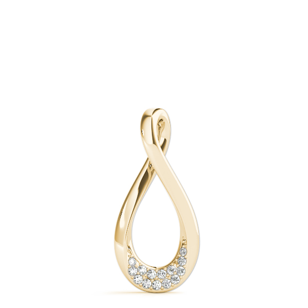 Pear Infinity Diamond Pendant Yellow Gold
