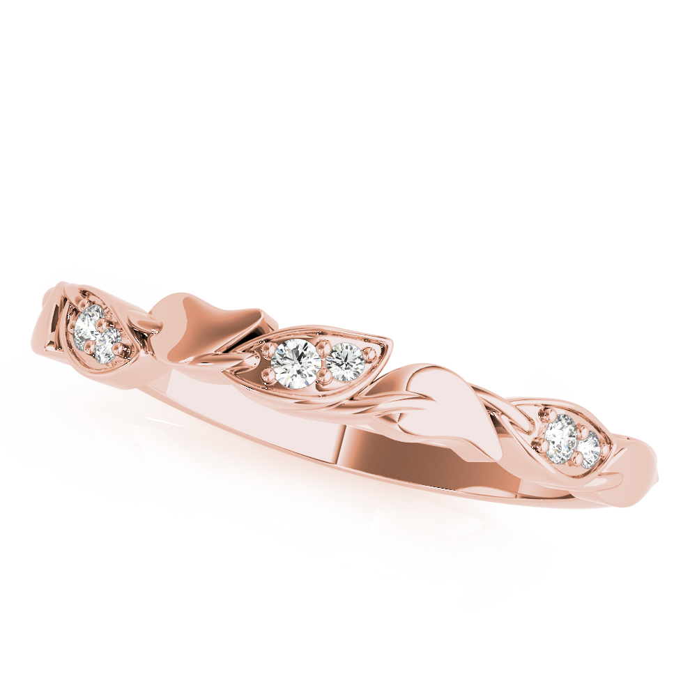 Floral Leaf Diamond Bridal Set Rose Gold