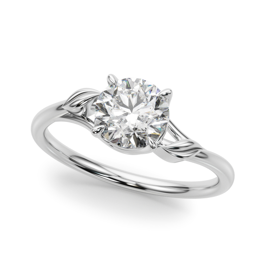 Floral Solitaire Engagement Ring