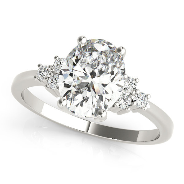 Oval Cluster Diamond Engagement Ring