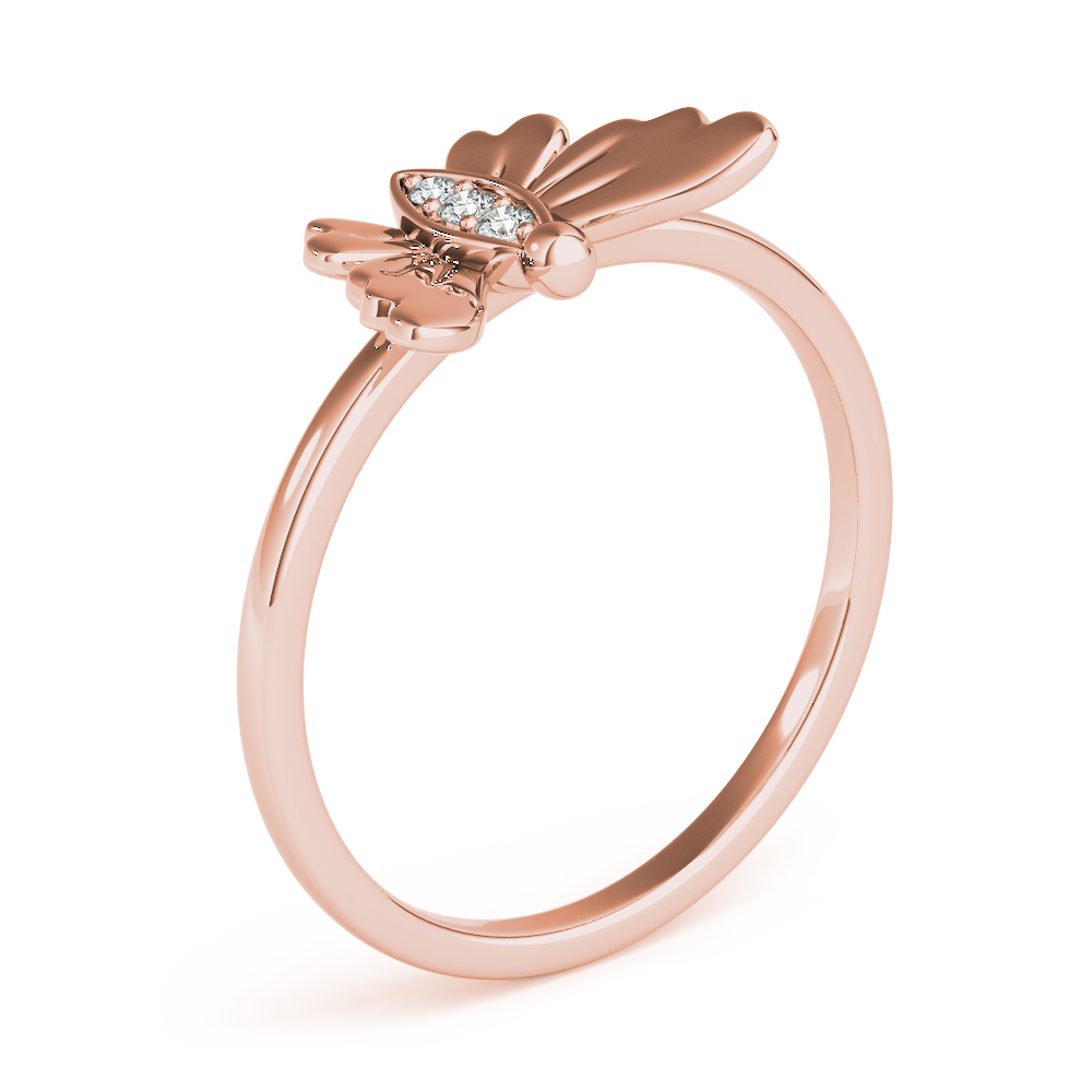 Petite Diamond Butterfly Ring Rose Gold