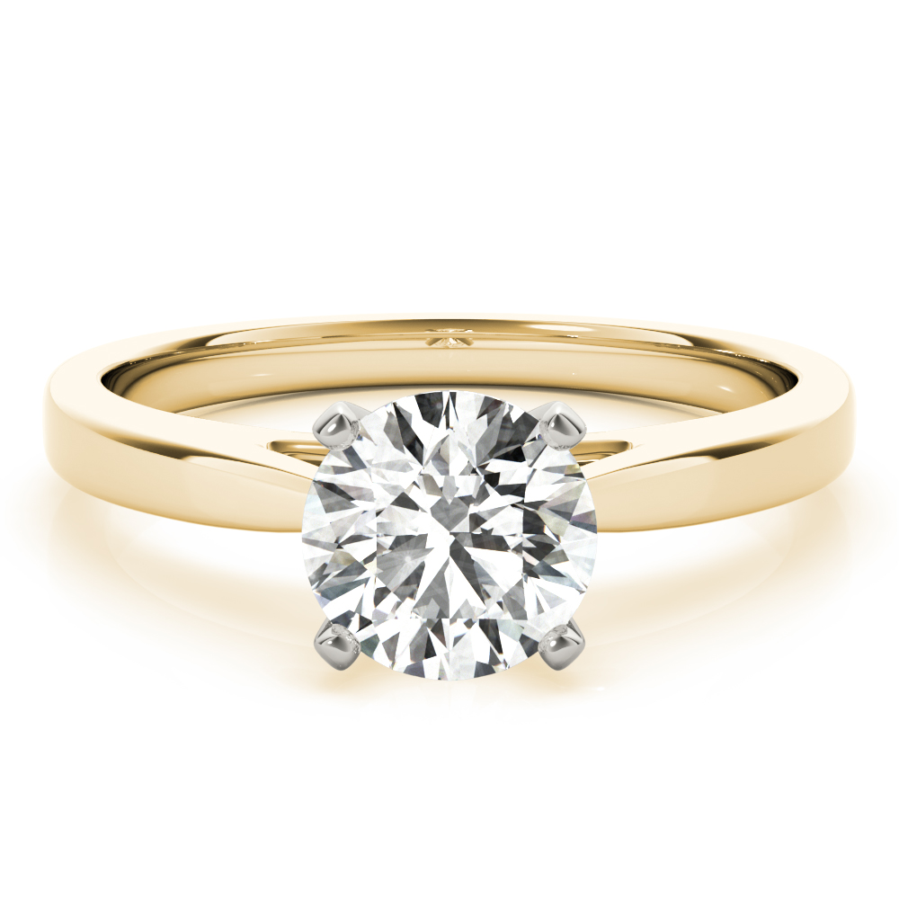 Classic Solitaire Cathedral Engagement Ring Yellow Gold