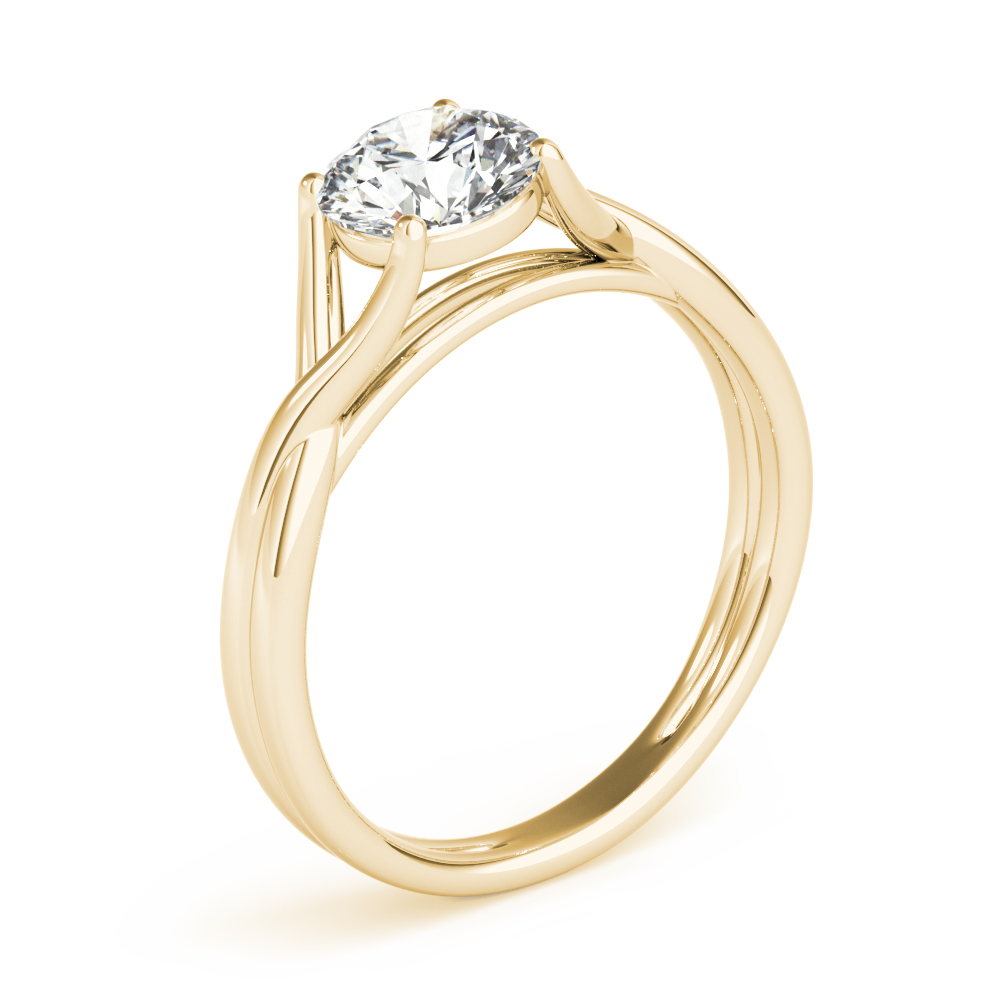 Wish Bone Solitaire Engagement Ring Yellow Gold