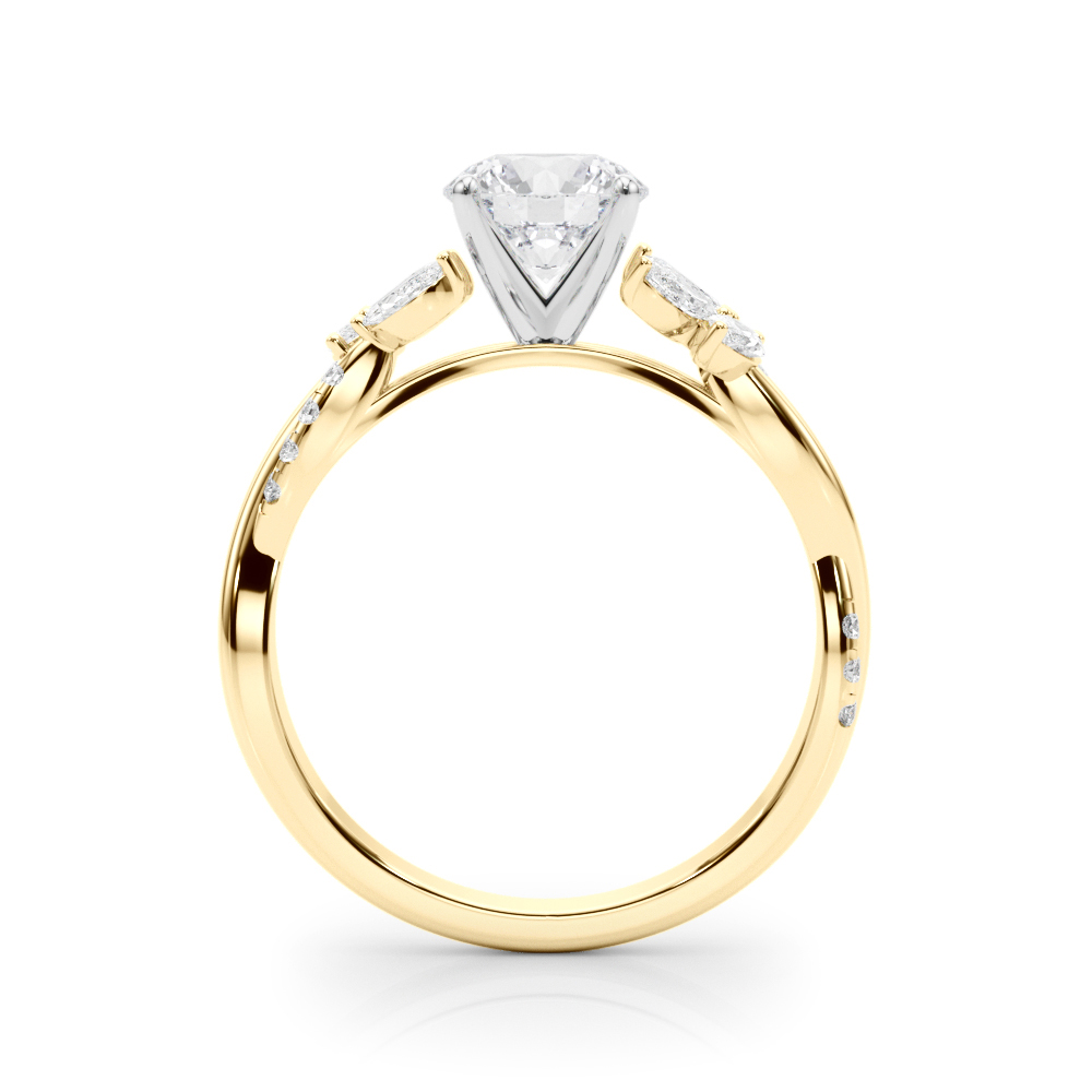 Floral Infinity Round Diamond Engagement Ring Yellow Gold