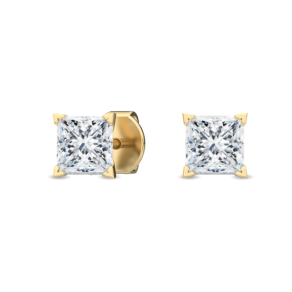 1 tcw. Princess-Cut Diamond Stud Earrings in 14 Karat Gold I SI2
