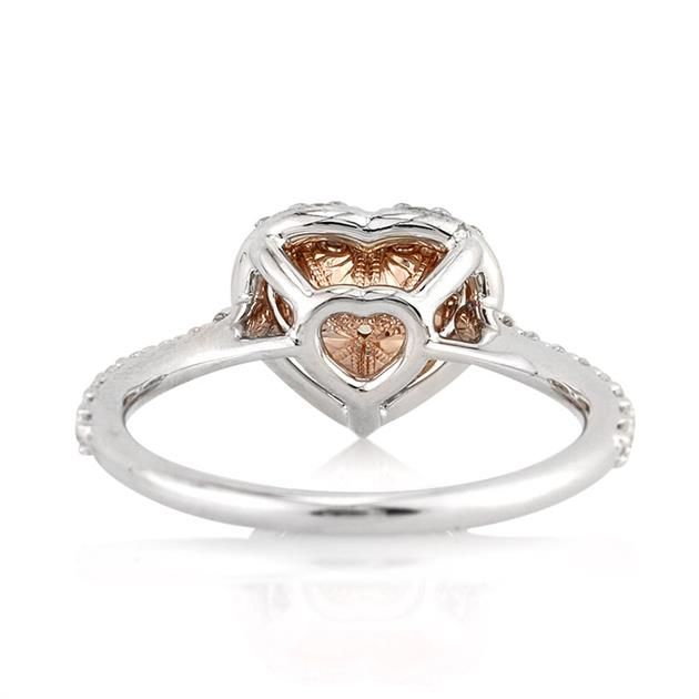 Heart Chocolate Diamond Halo Ring