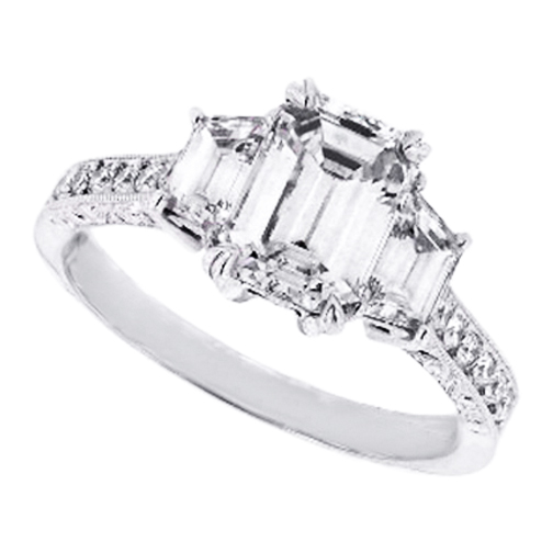 3 rectangle diamond shop ring