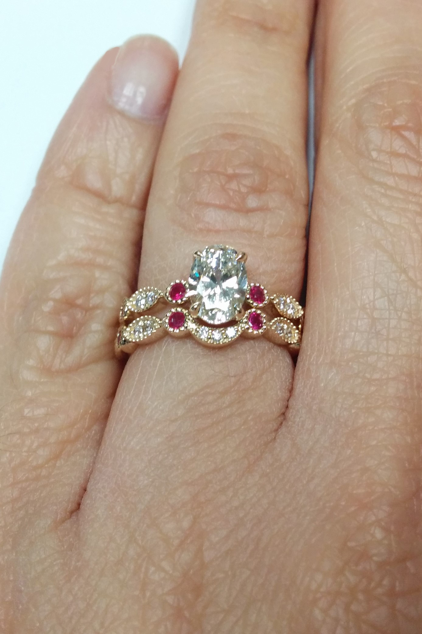 Diamond and Ruby Engagement Ring