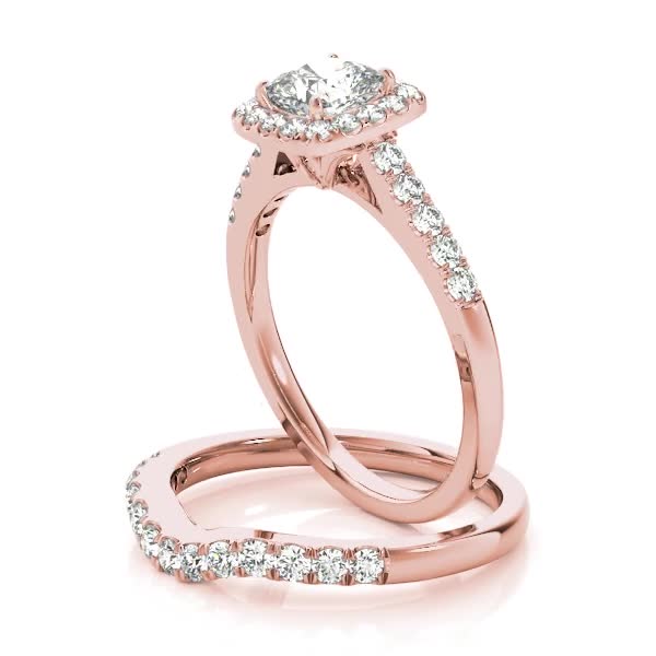 Wedding band for on sale square halo engagement ring