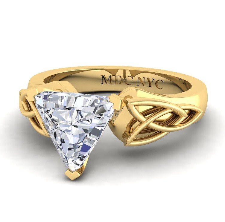Trillion Diamond Triquetra Celtic Engagement Ring