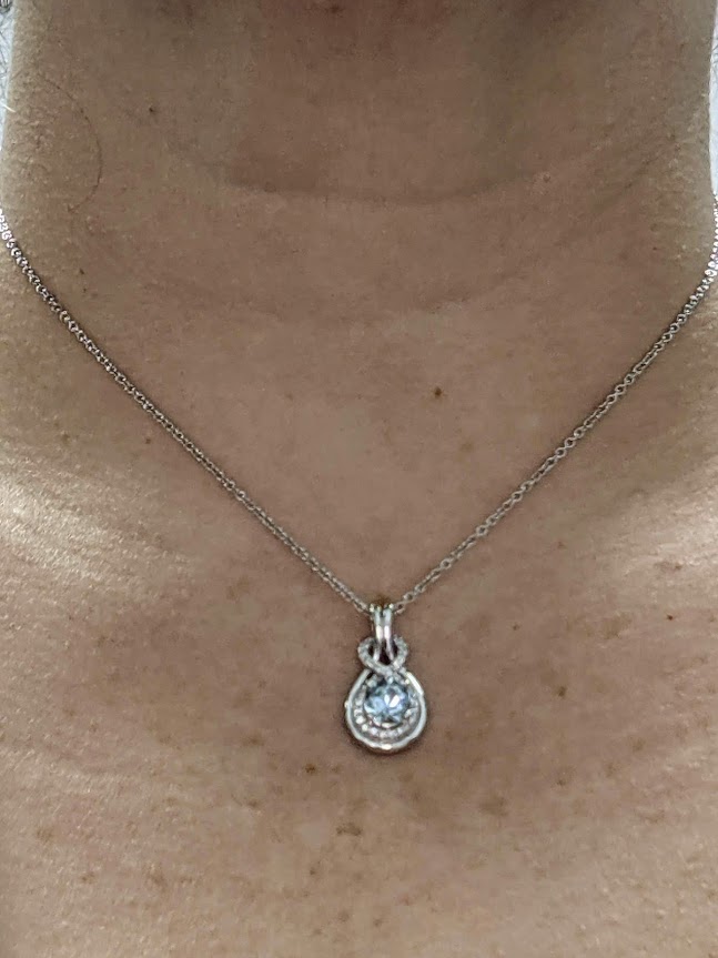 Aquamarine Pave Set Infinity Love Knot Pendant