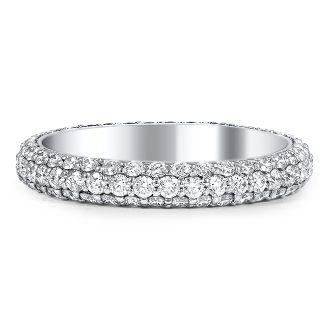 Round Diamond Eternity wedding Band G-H VS 1.00 tcw. In 14K White Gold