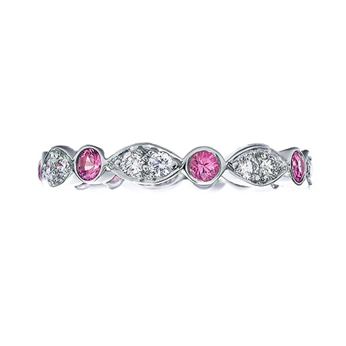 Round Diamonds & Pink Sapphires Swing Band