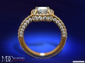 ES198CUYG Tonnaeau Cushion Diamond Halo Engagement ring